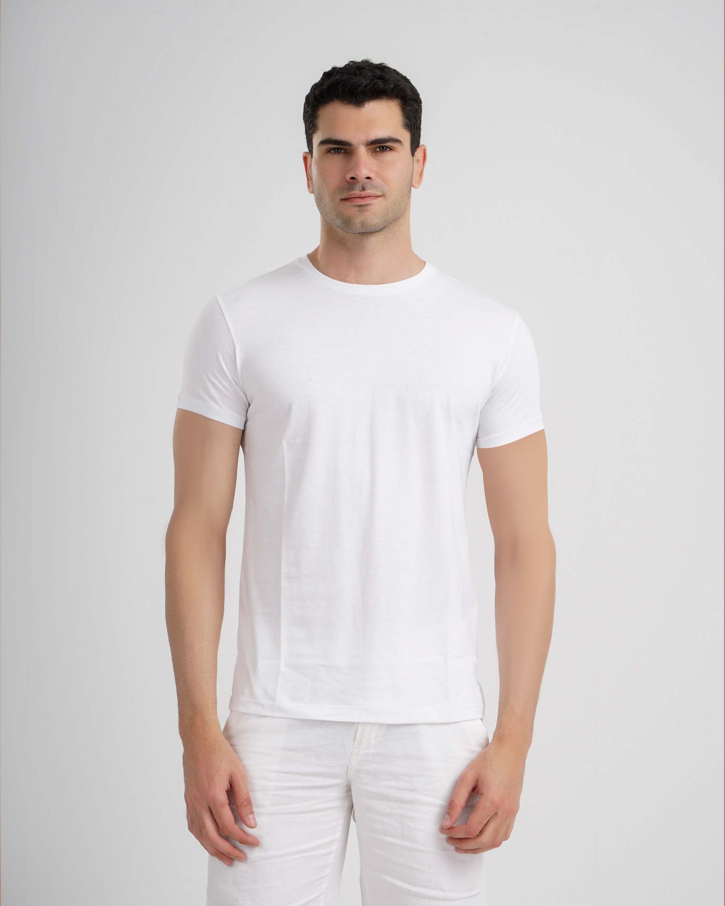 Basic Cotton Lycra T-shirt - White