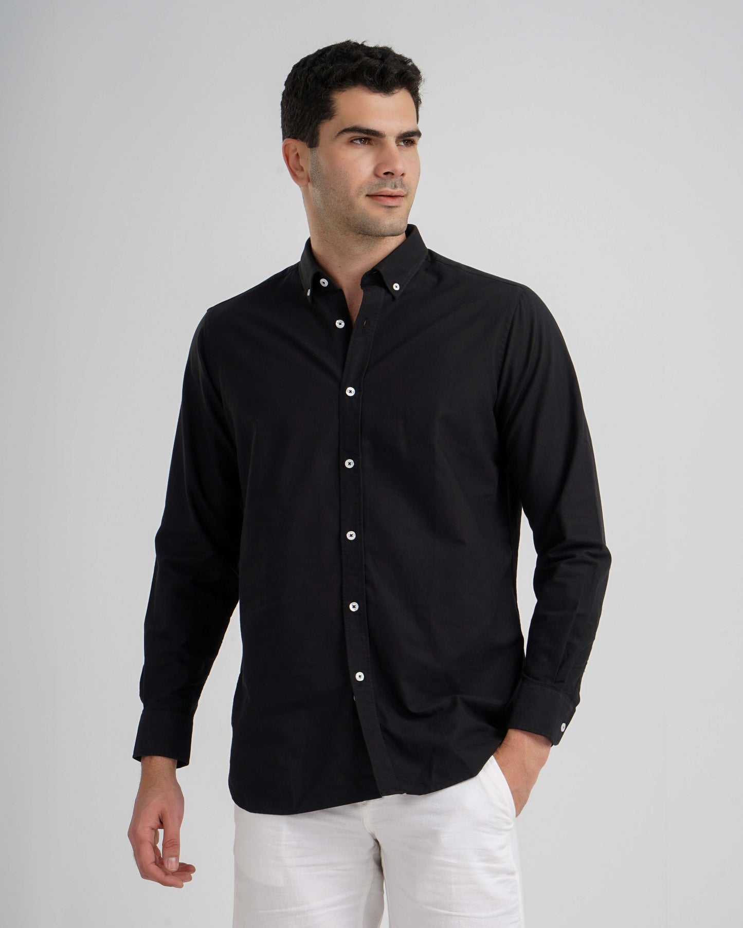 Plain Oxford Shirt - Black