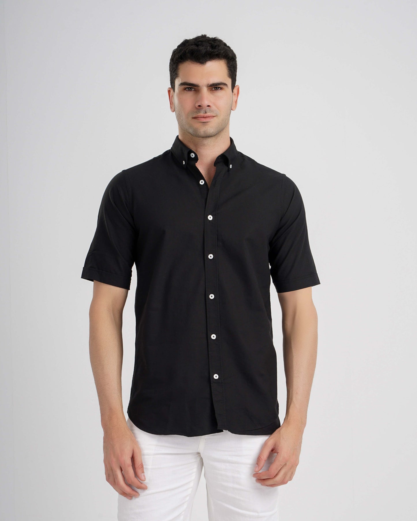 Short Sleeve Oxford Shirt - Black