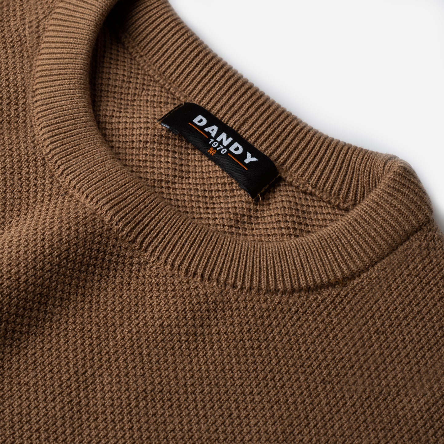 Pique Knit Crew Neck Sweater - Khaki