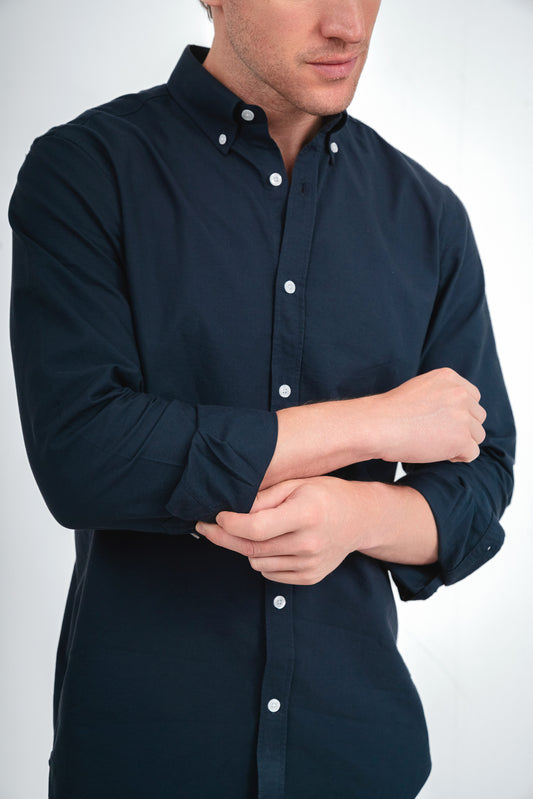 Plain Oxford Shirt - Navy Blue