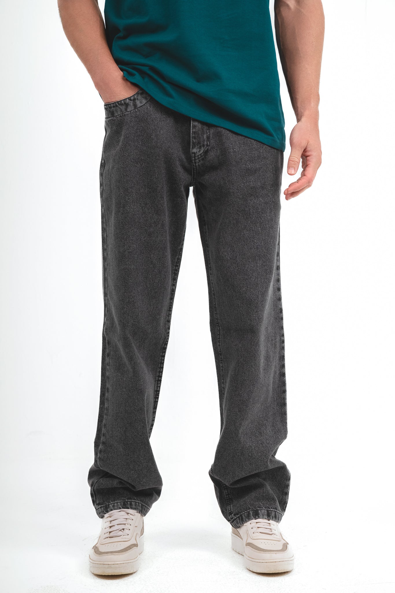 Wide Leg Jeans - Dark Grey