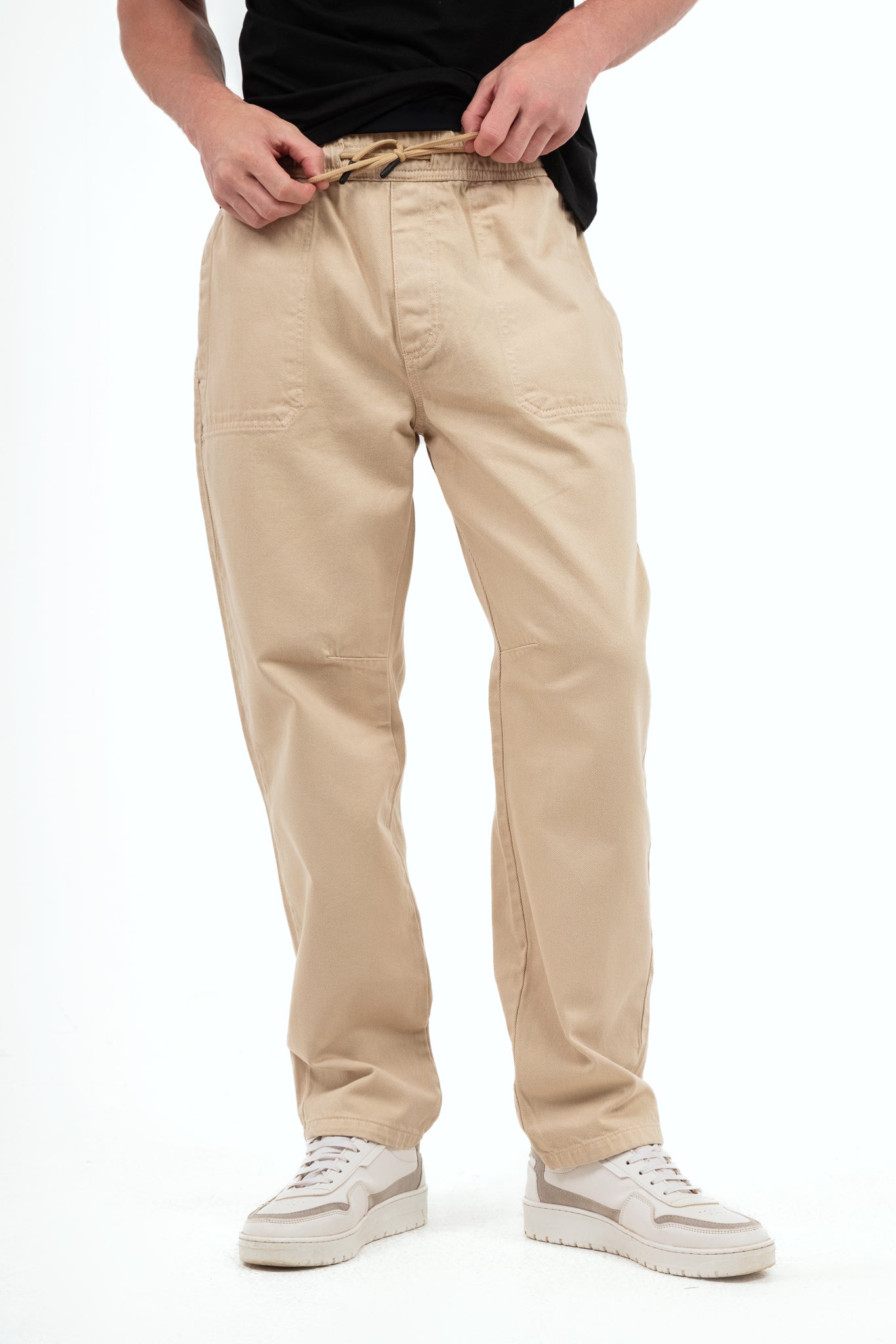 Wide Leg Jeans - Beige