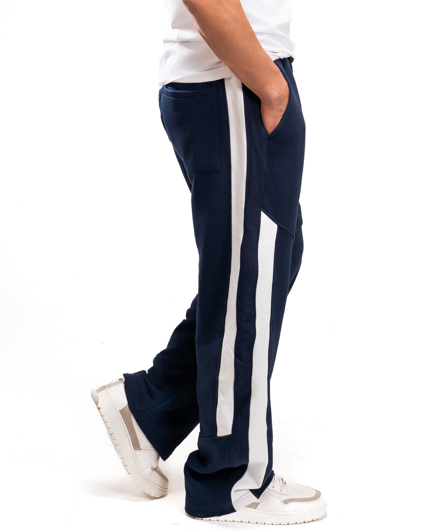 Wide Leg SweatPants - Navy Blue