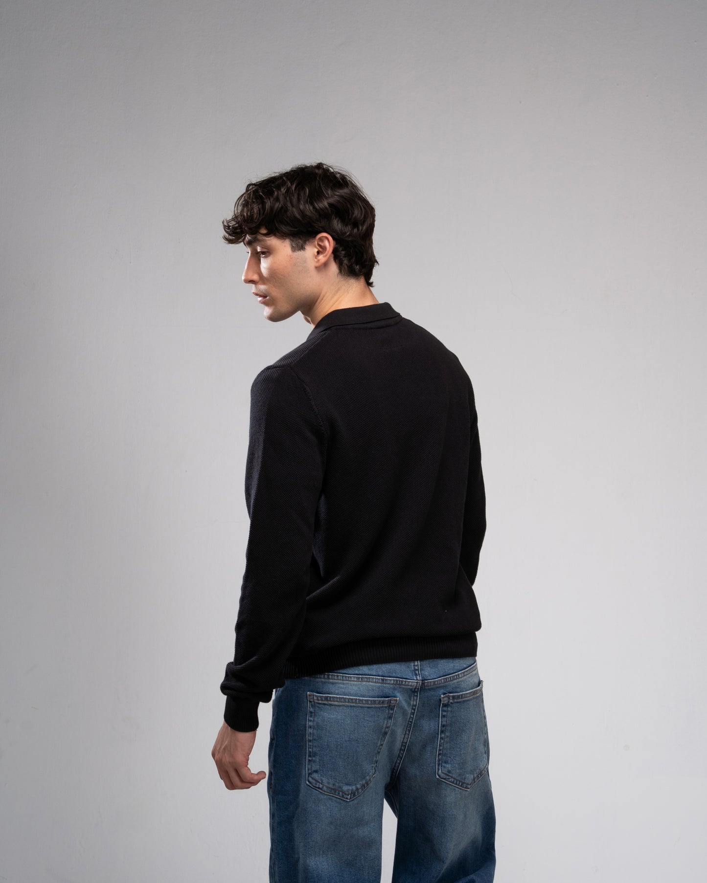 Knit Polo shirt - Black