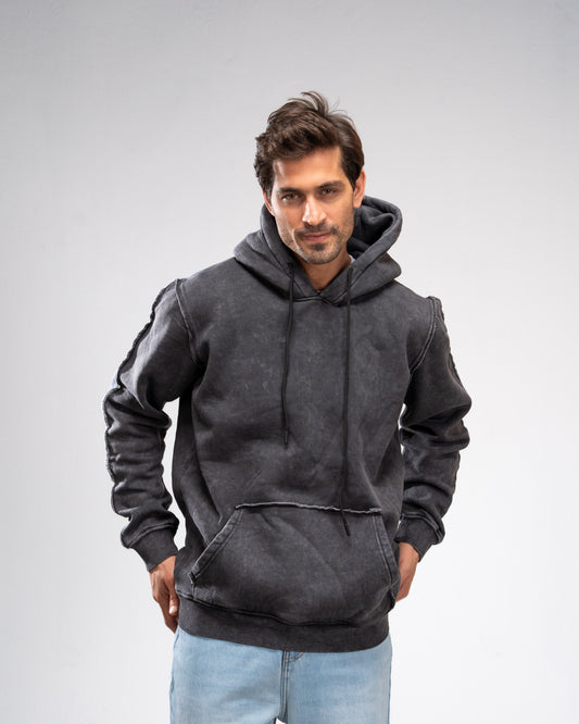 Washed-Out Hoodie - Dark Grey