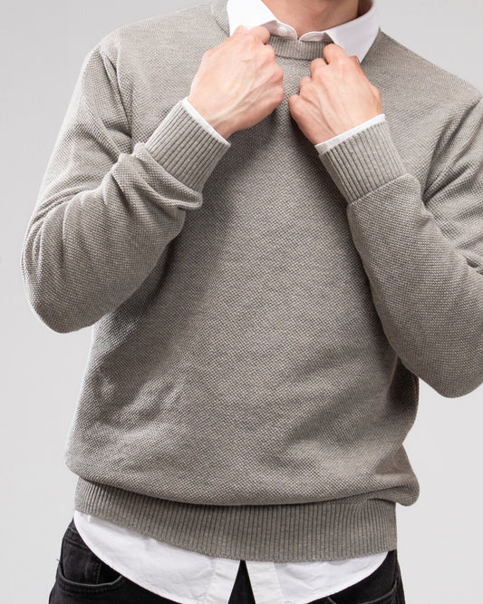 Knit Crew Neck Jumper - Gray