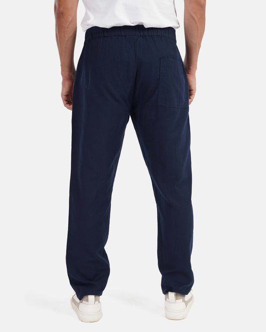 Linen Trouser - Navy Blue