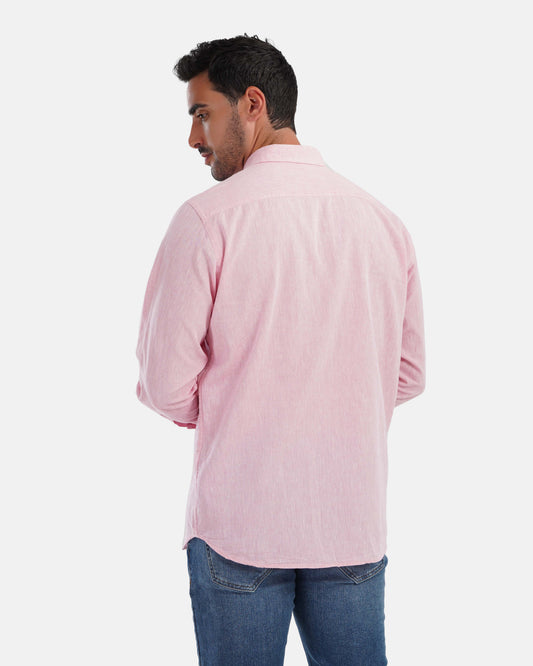 Plain Linen Shirt - Rose