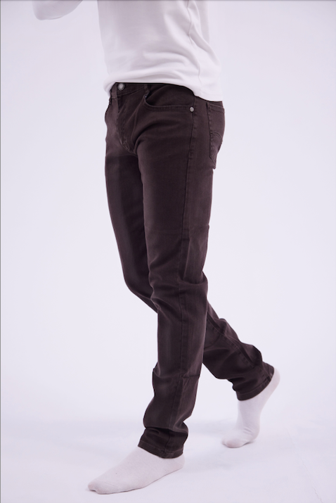 Slim Fit Brown Jeans -Brown