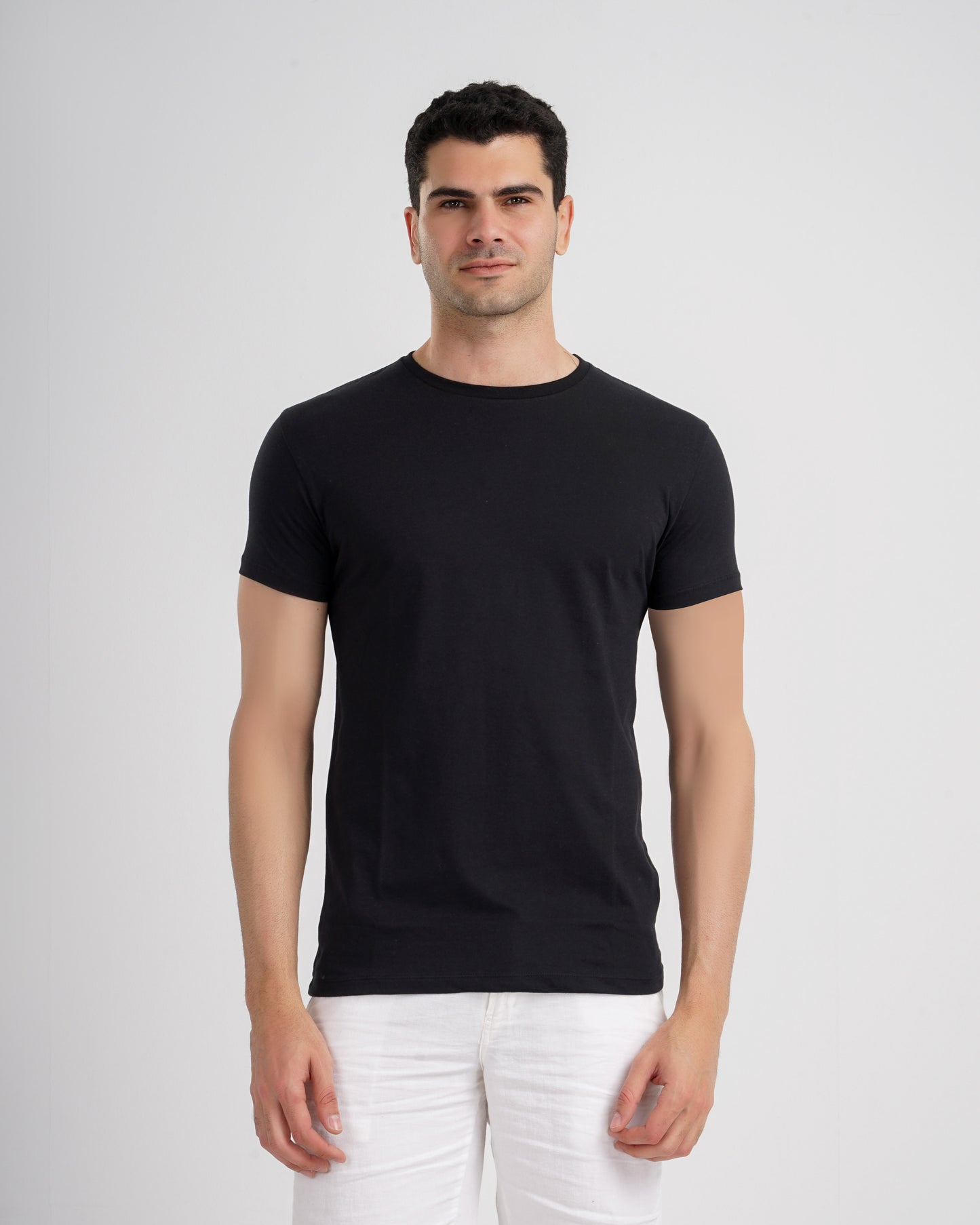 Basic Cotton Lycra T-shirt - Black