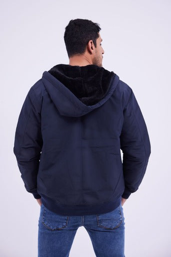 Waterproof Hooded Jacket -Navy Blue