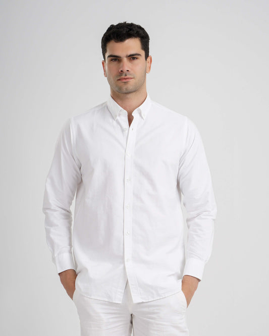 Plain Oxford Shirt - White