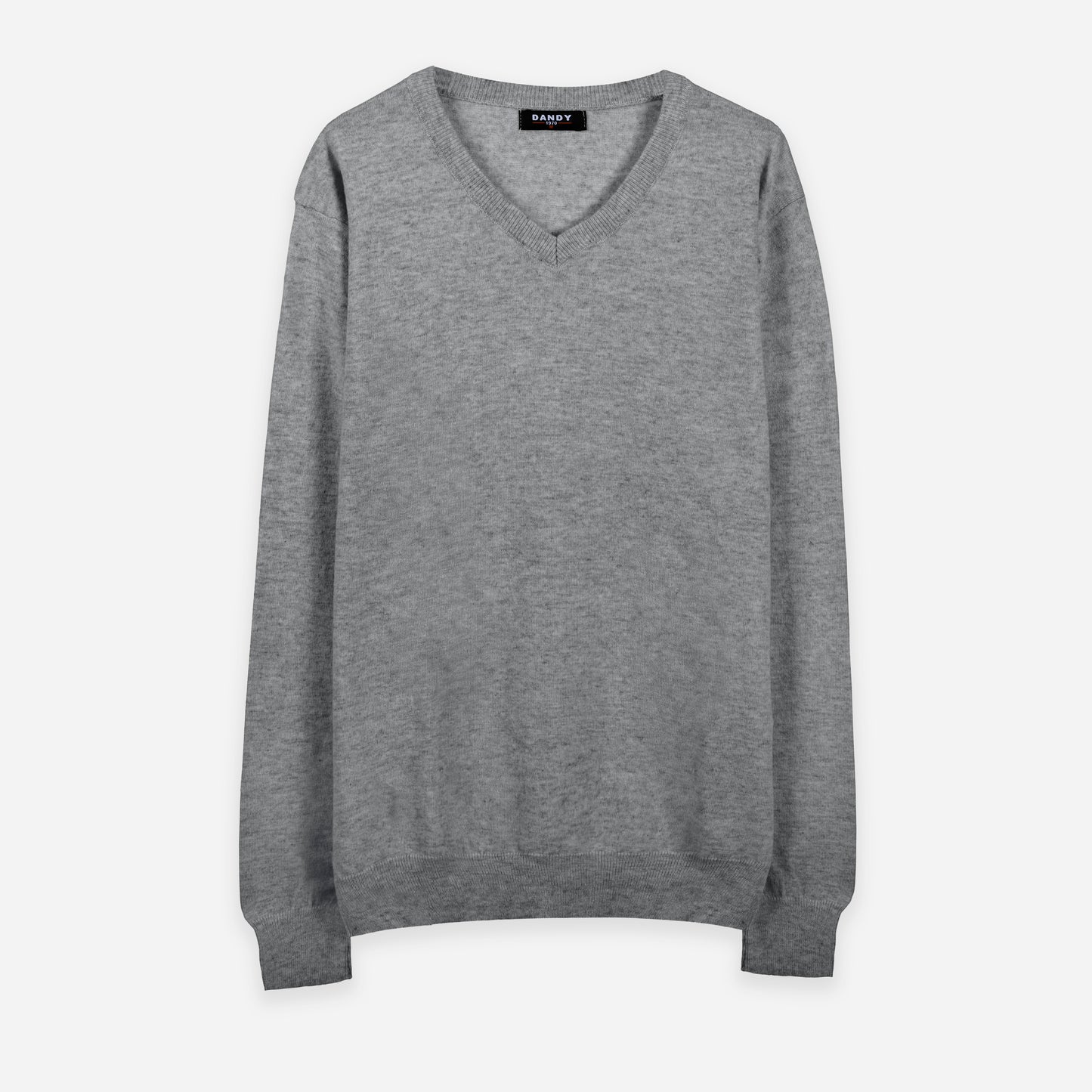 Wool V-neck Sweater- Grey