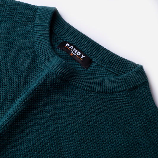 Knit Crew Neck Jumper - Petroleum