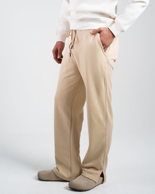 Wide Leg SweatPants - Beige