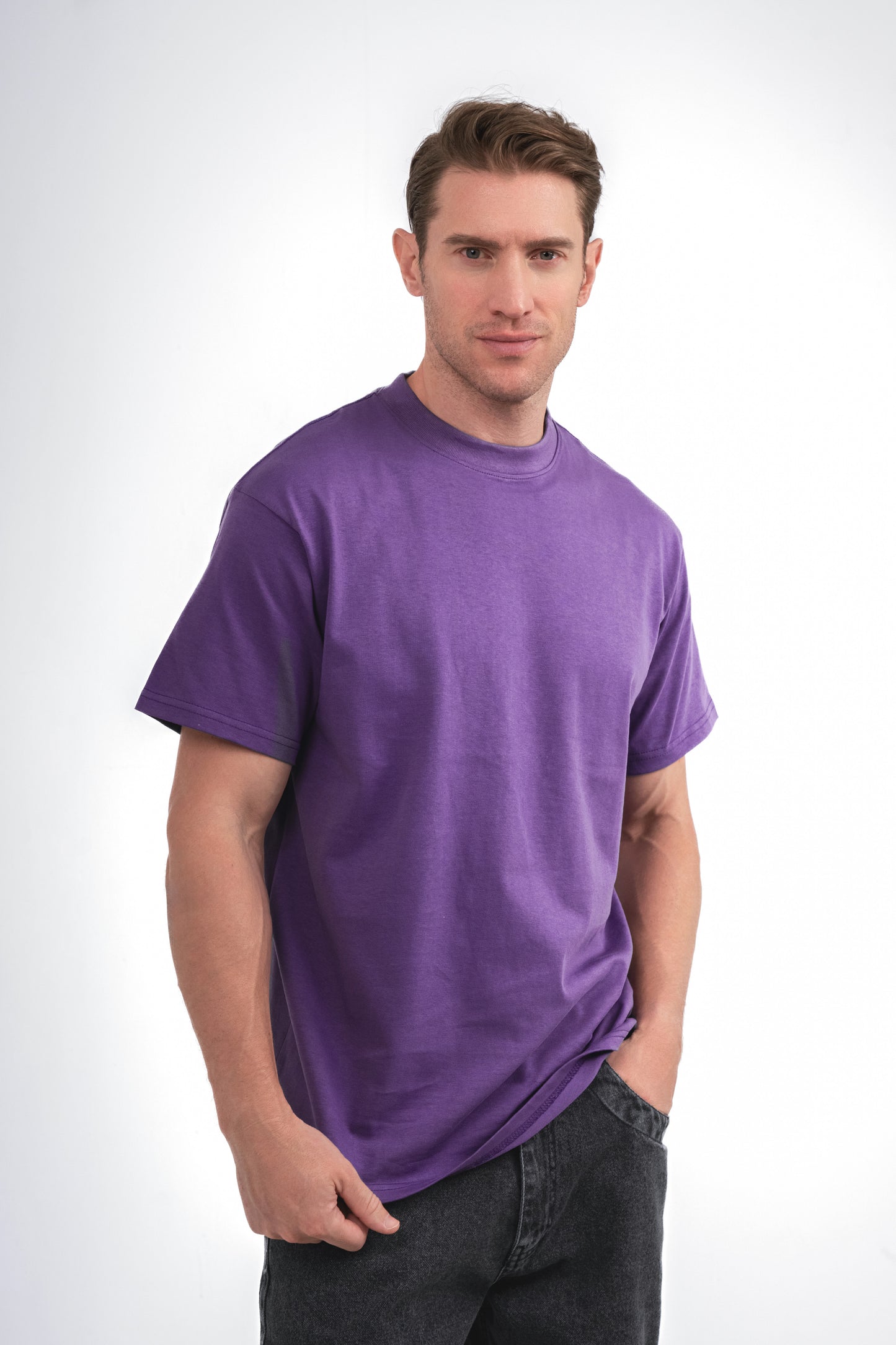 Oversize Plain T-shirt - Purple