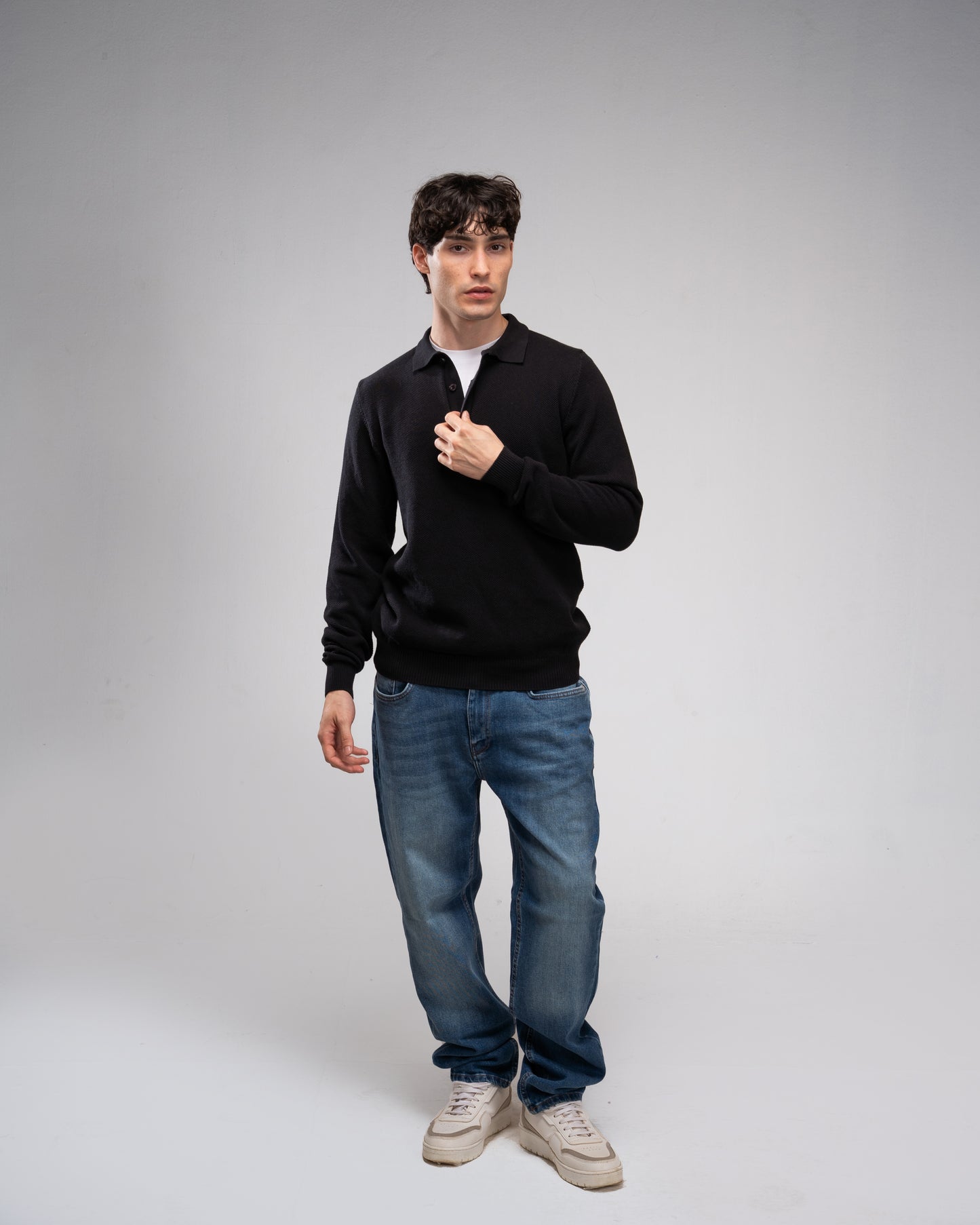 Knit Polo shirt - Black