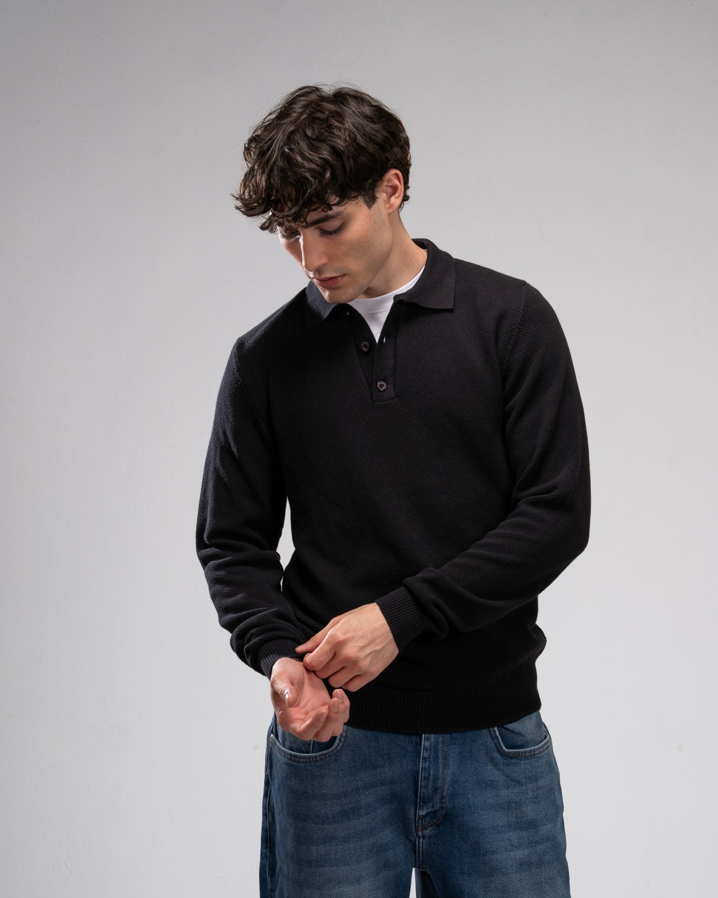 Knit Polo shirt - Black
