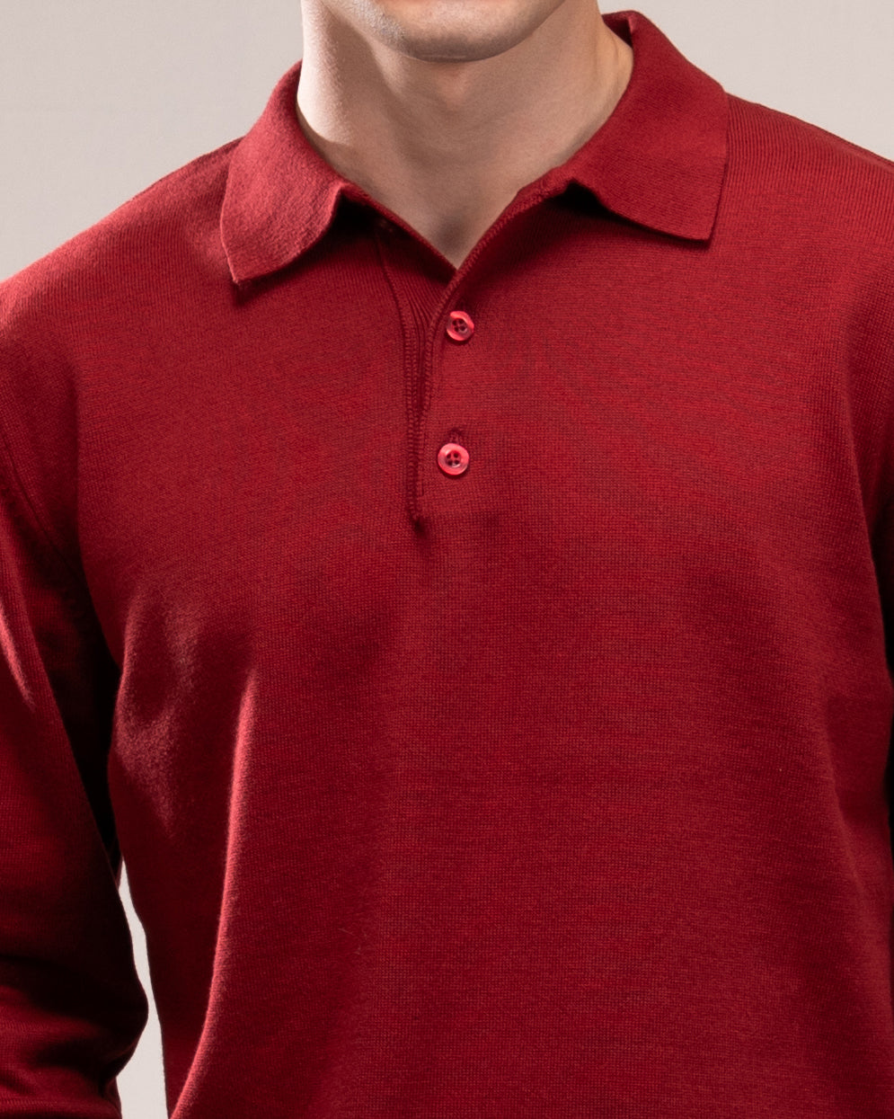 Knit Polo Shirt - Burgandy