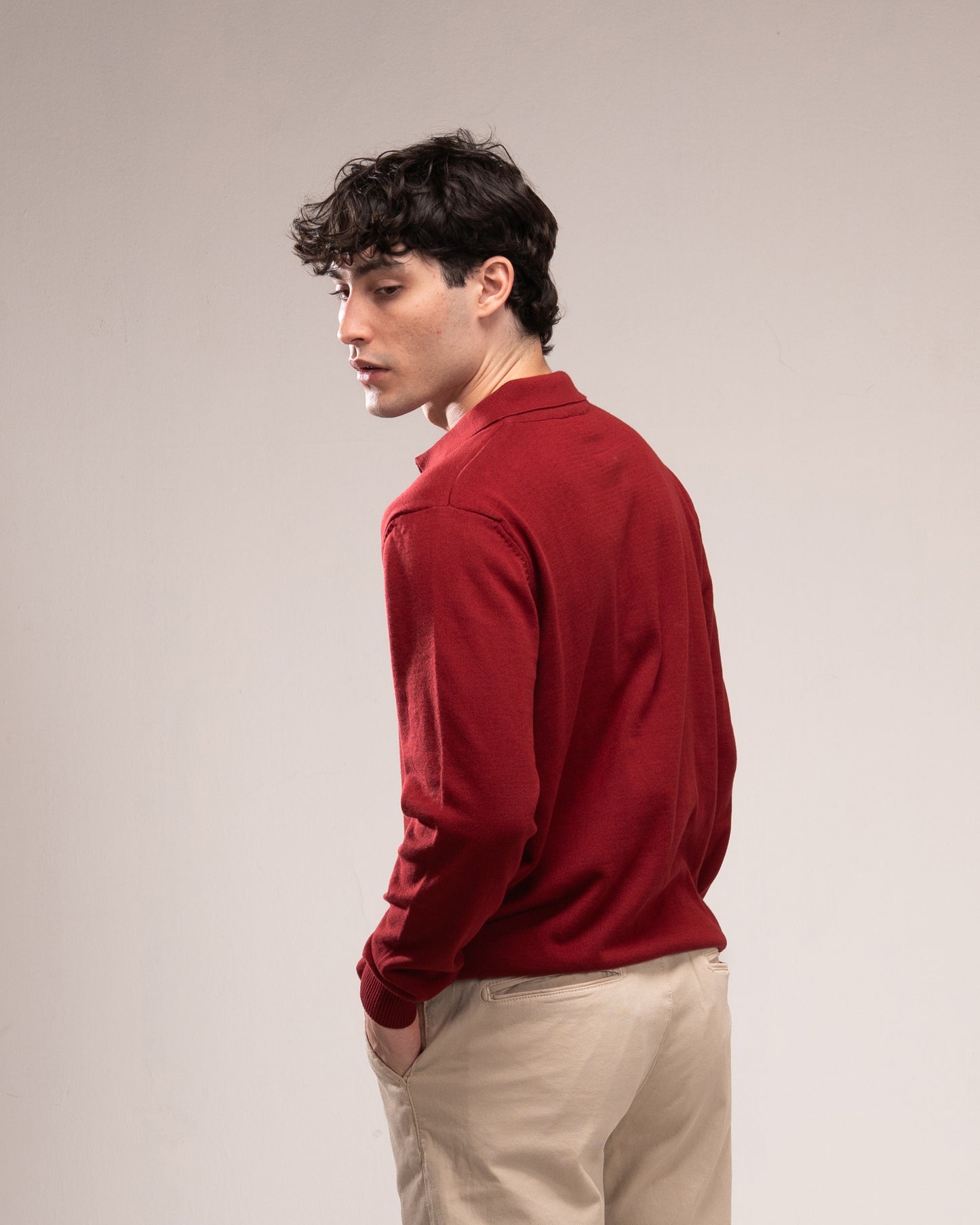 Knit Polo Shirt - Burgandy