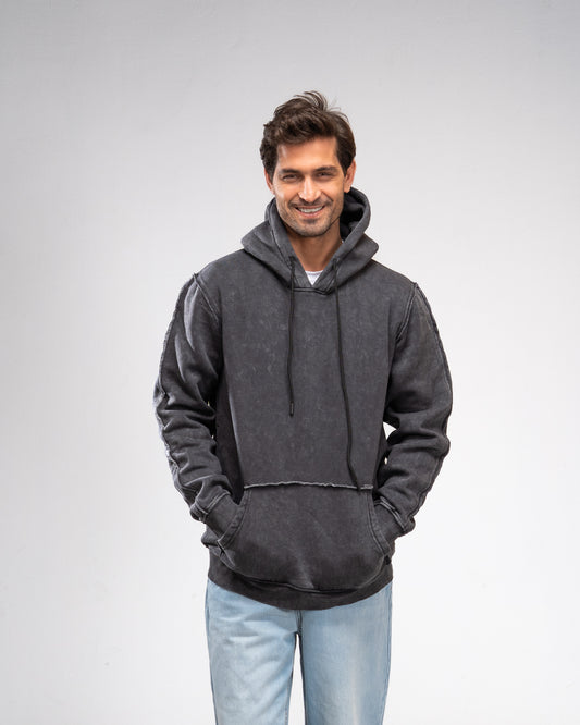 Washed-Out Hoodie - Dark Grey