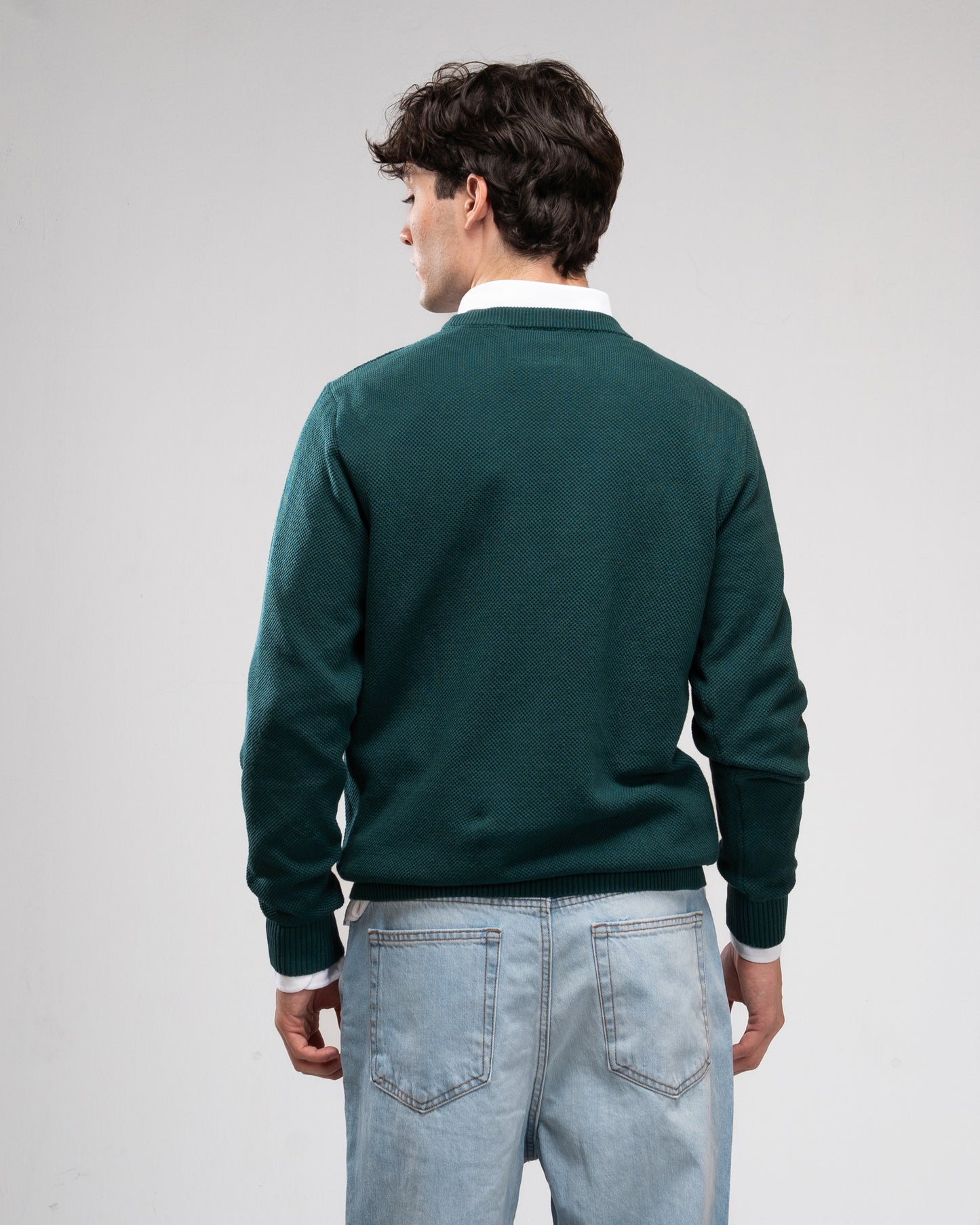 Knit Crew Neck Jumper - Petroleum