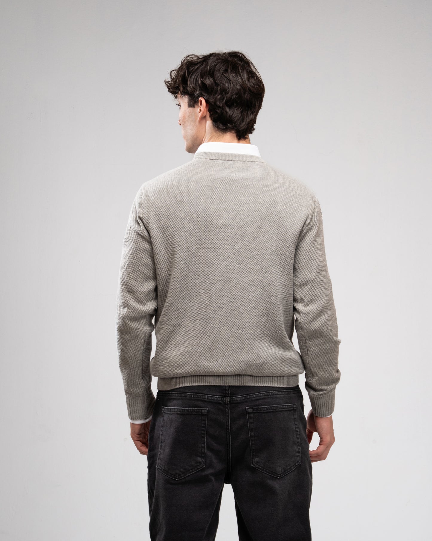 Knit Crew Neck Jumper - Gray
