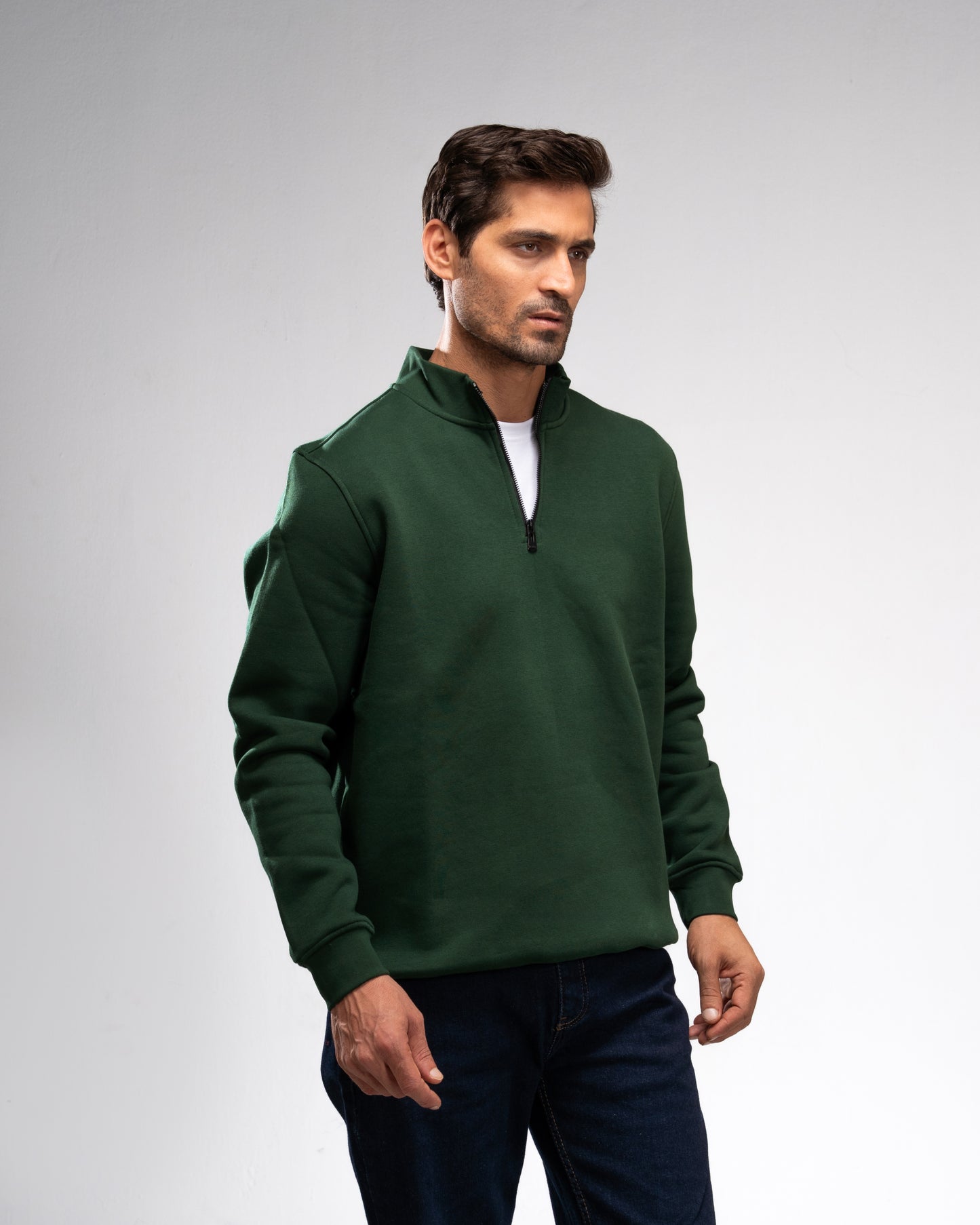 Quarter-Zip Hoodie - Forest Green