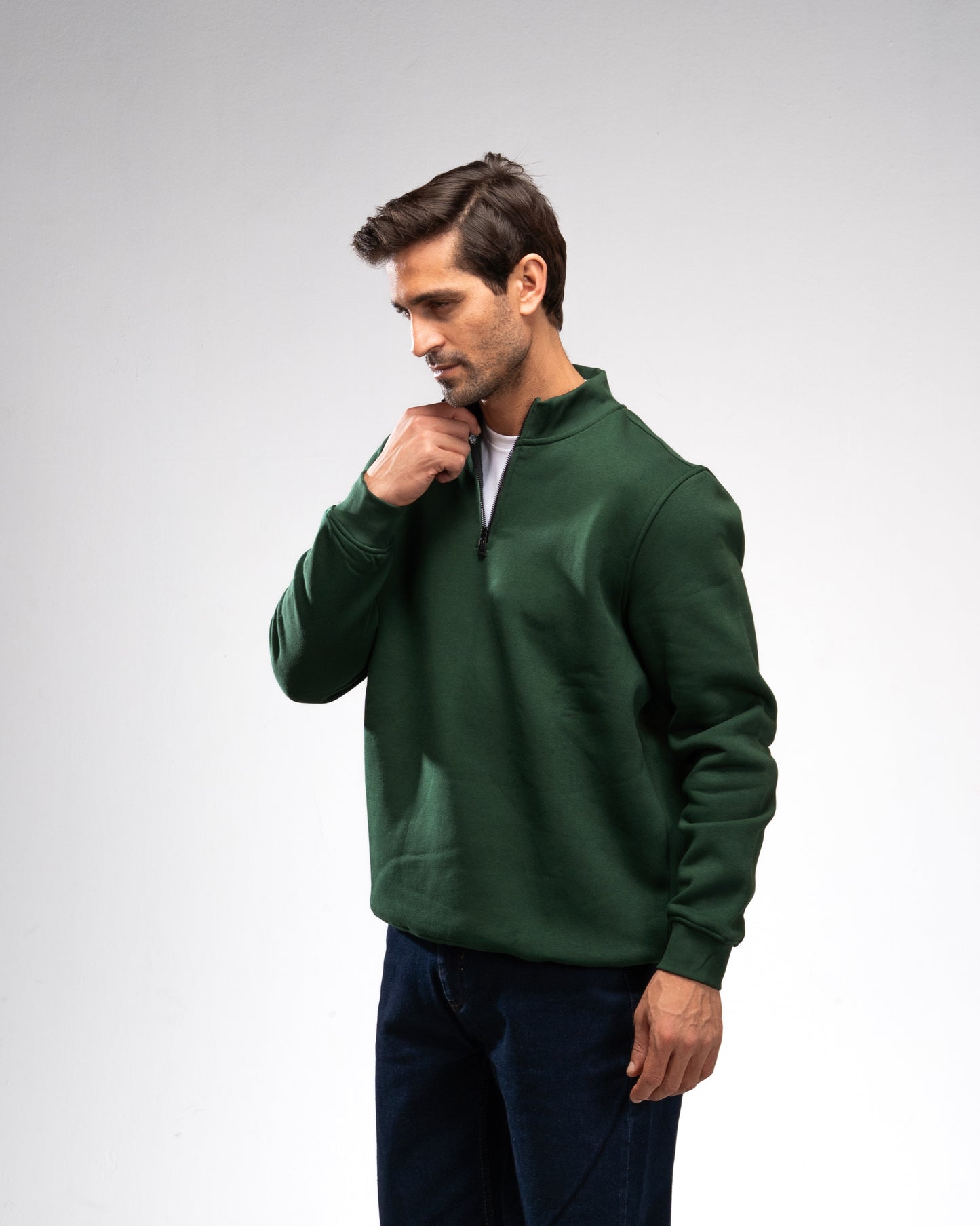 Quarter-Zip Hoodie - Forest Green