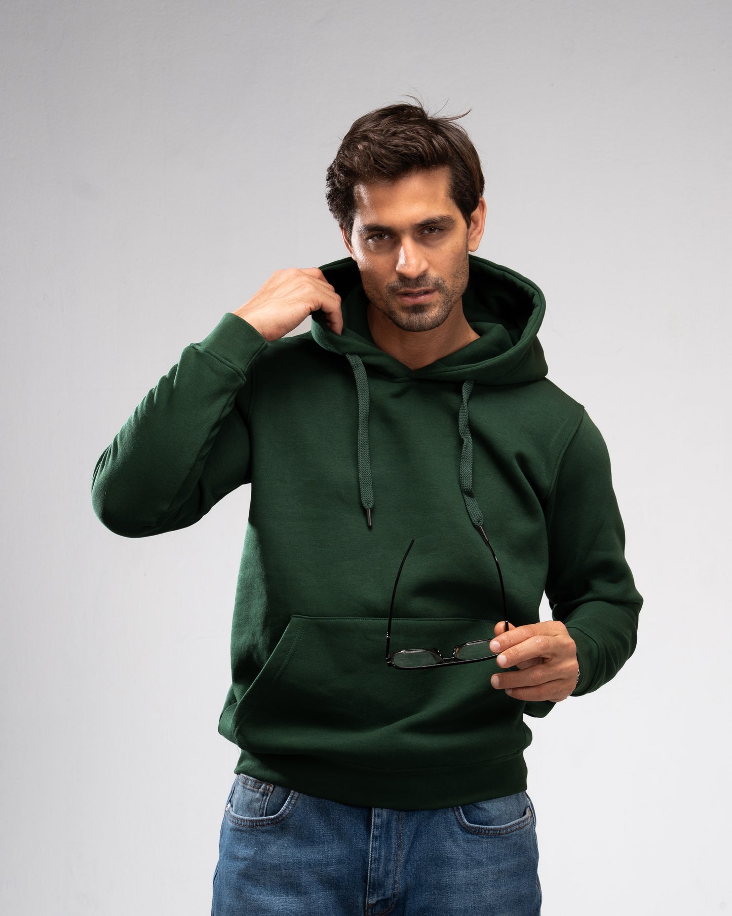 Basic Plain Hoodie - Forest Green
