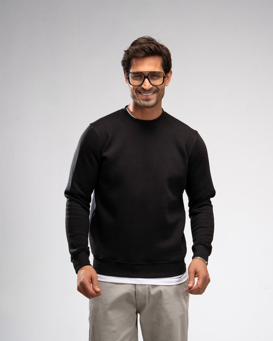 Basic Plain SweatShirt- Black