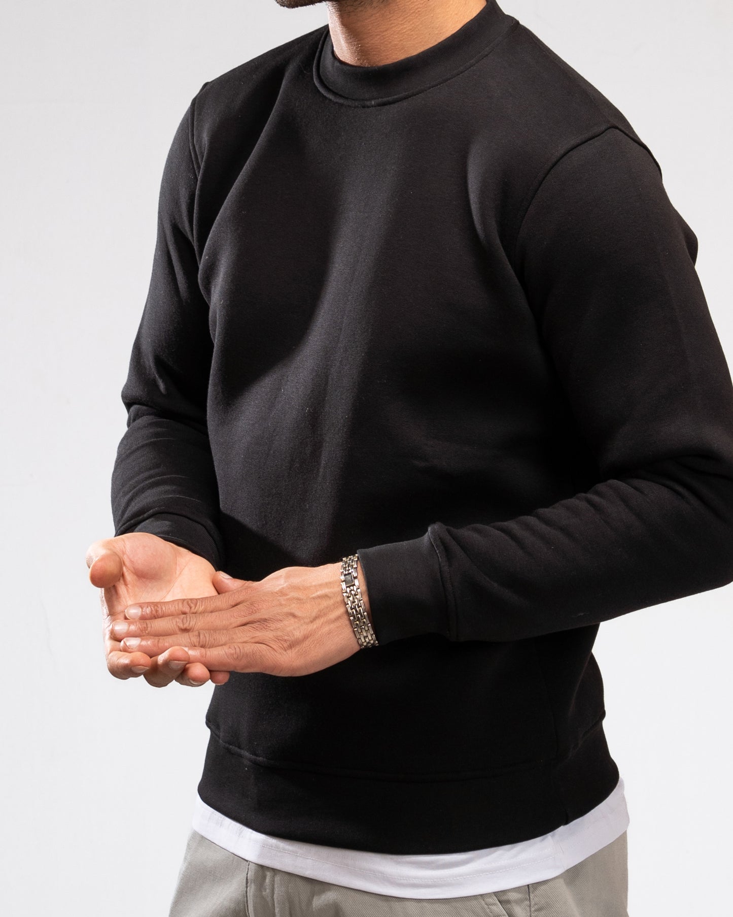 Basic Plain SweatShirt- Black