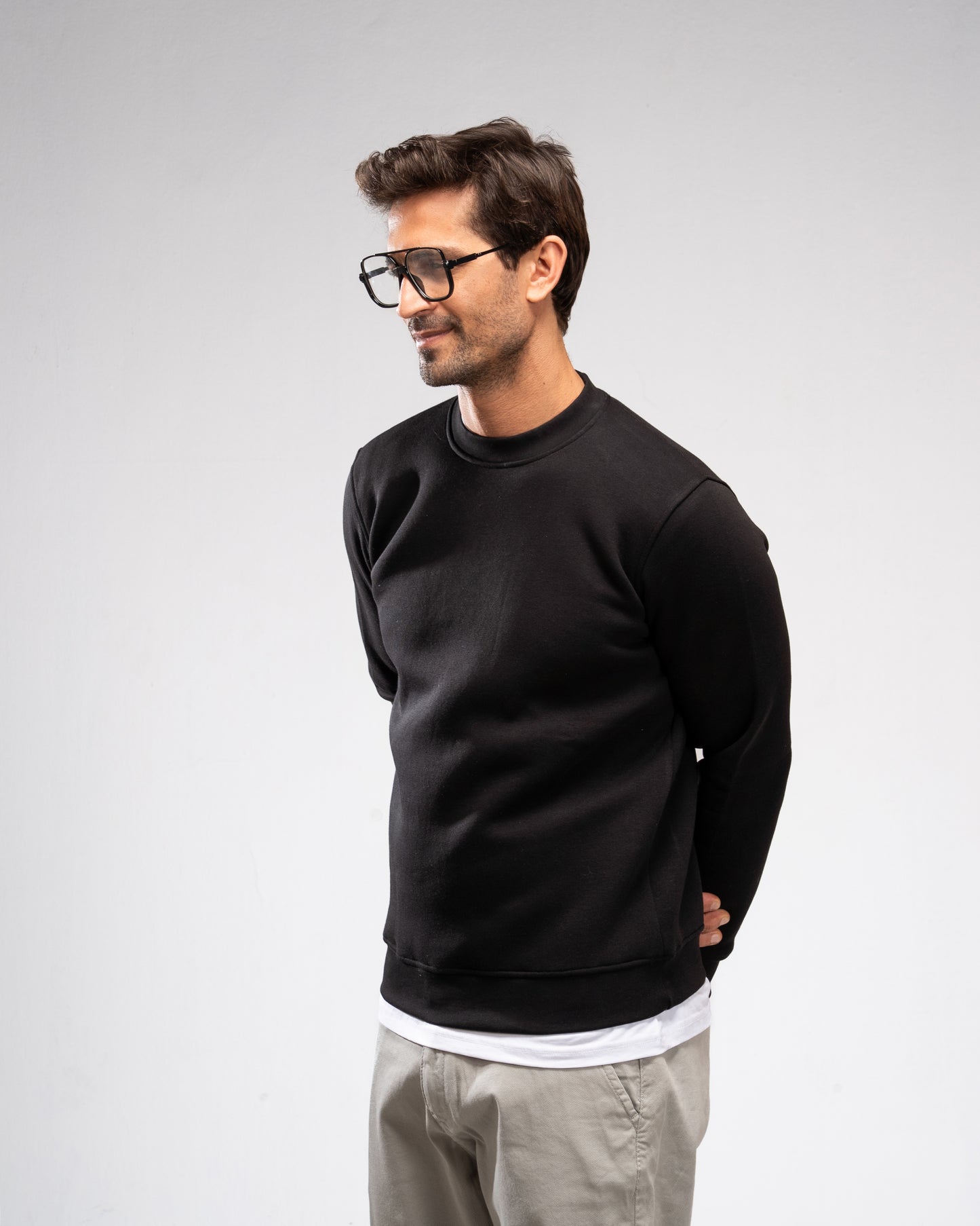 Basic Plain SweatShirt- Black