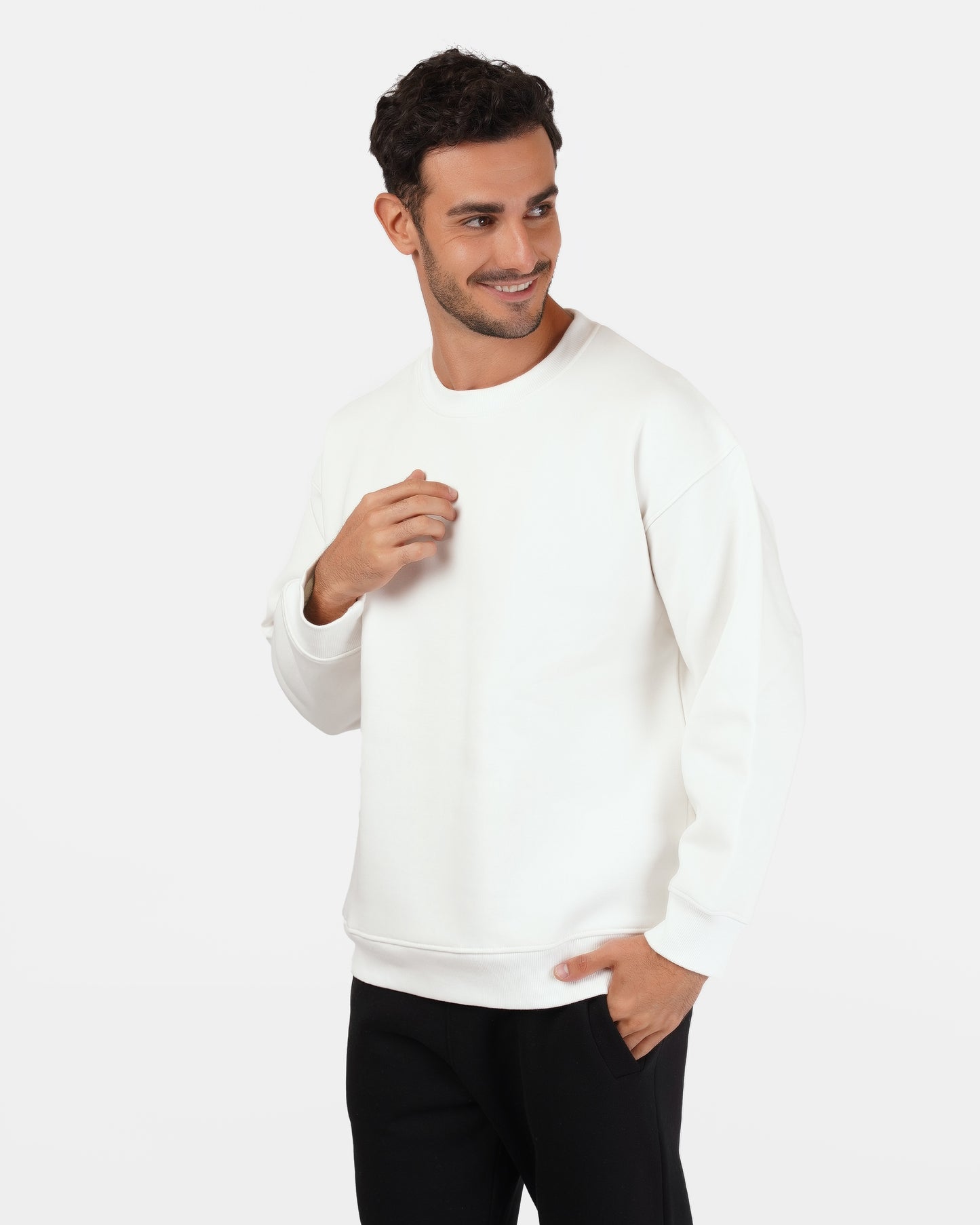 Basic Plain Sweatshirt - White