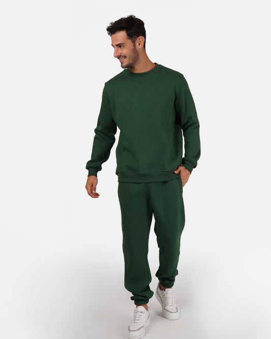 Basic Plain Sweatshirt - Olive