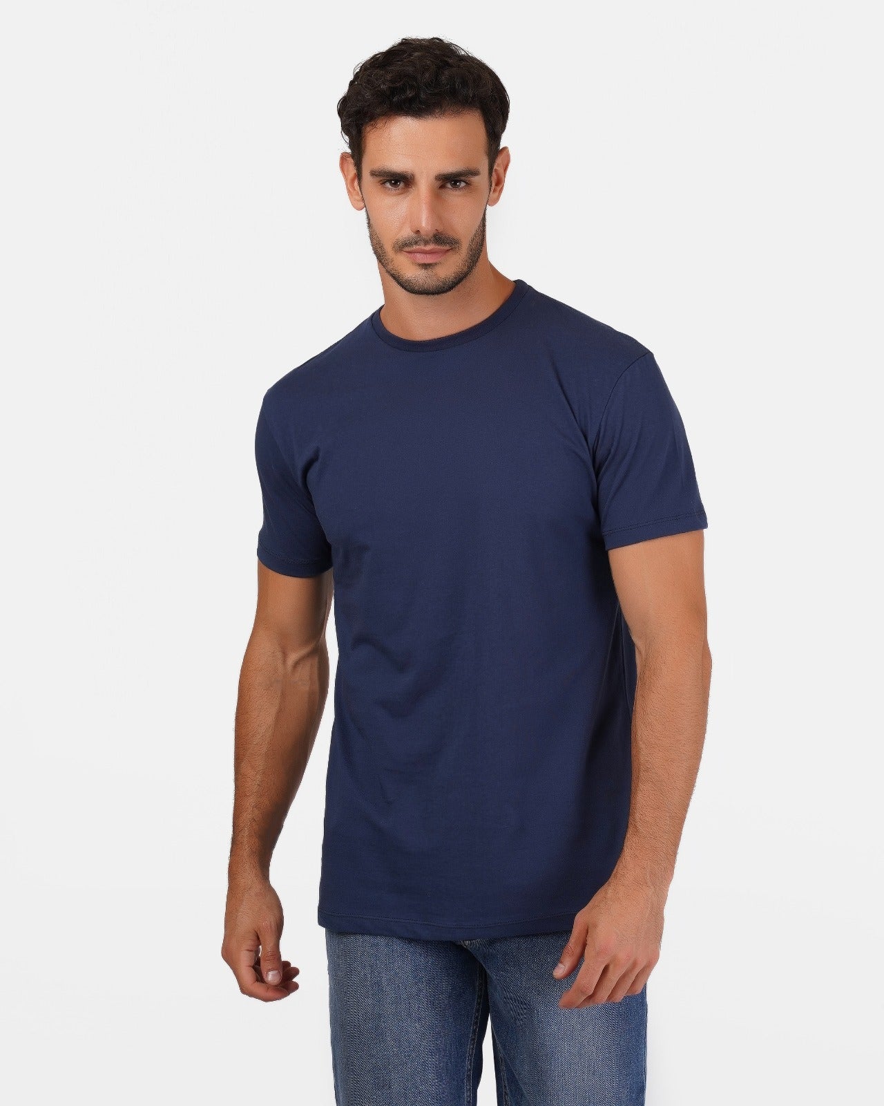 Basic Plain T-shirt - Navy Blue
