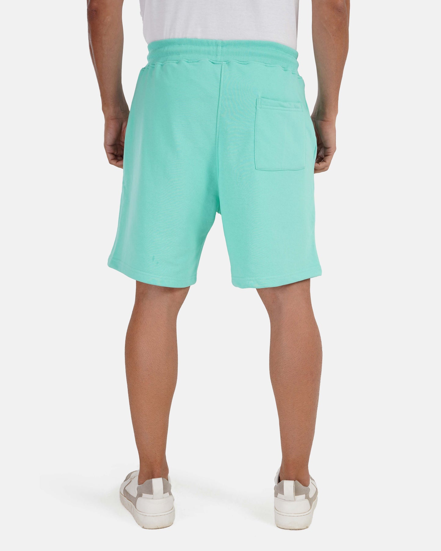 French Terry Cotton Shorts - Mint