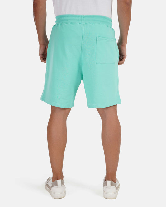 French Terry Cotton Shorts - Mint
