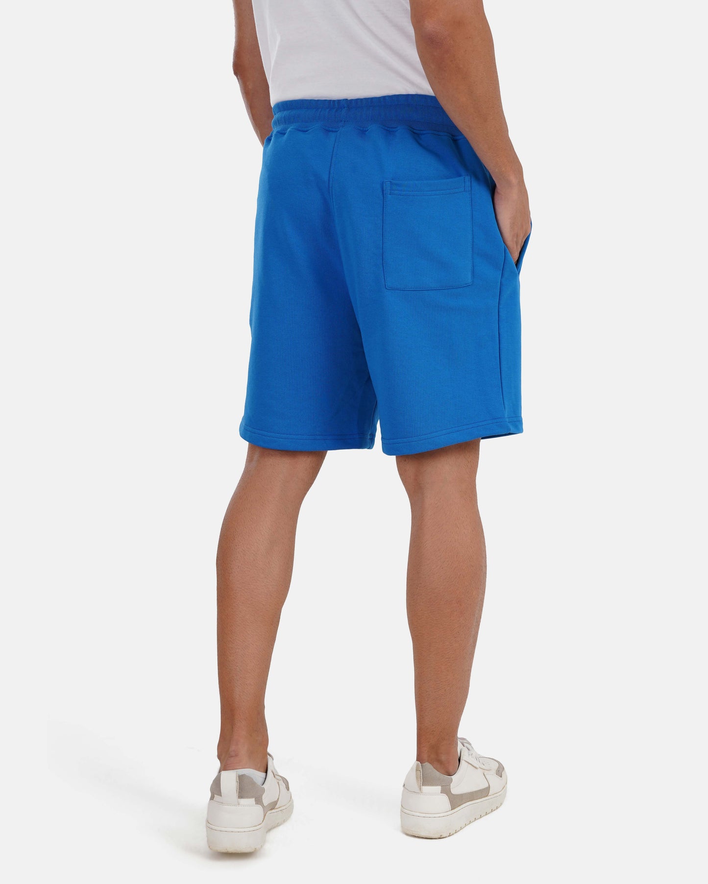 French Terry Cotton Shorts - Blue