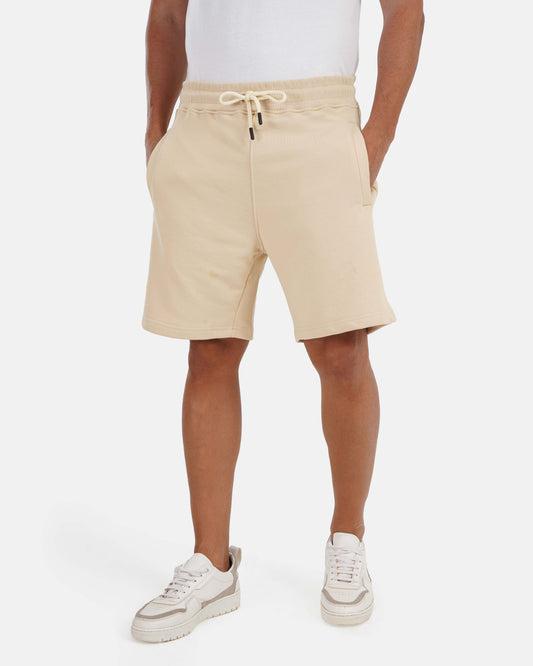 French Terry Cotton Shorts - Beige