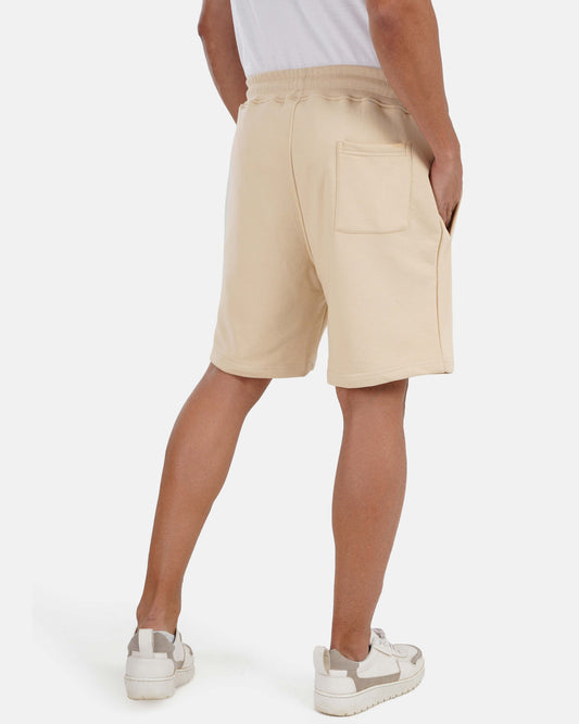 French Terry Cotton Shorts - Beige