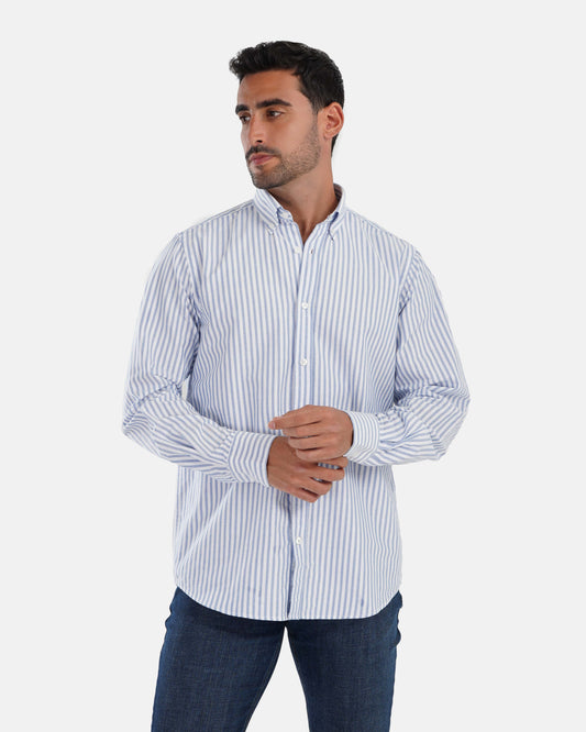 Striped Oxford Shirt - Baby Blue*White