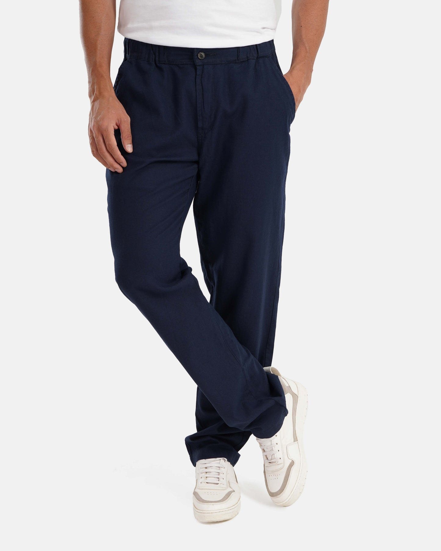 Linen Trouser - Navy Blue