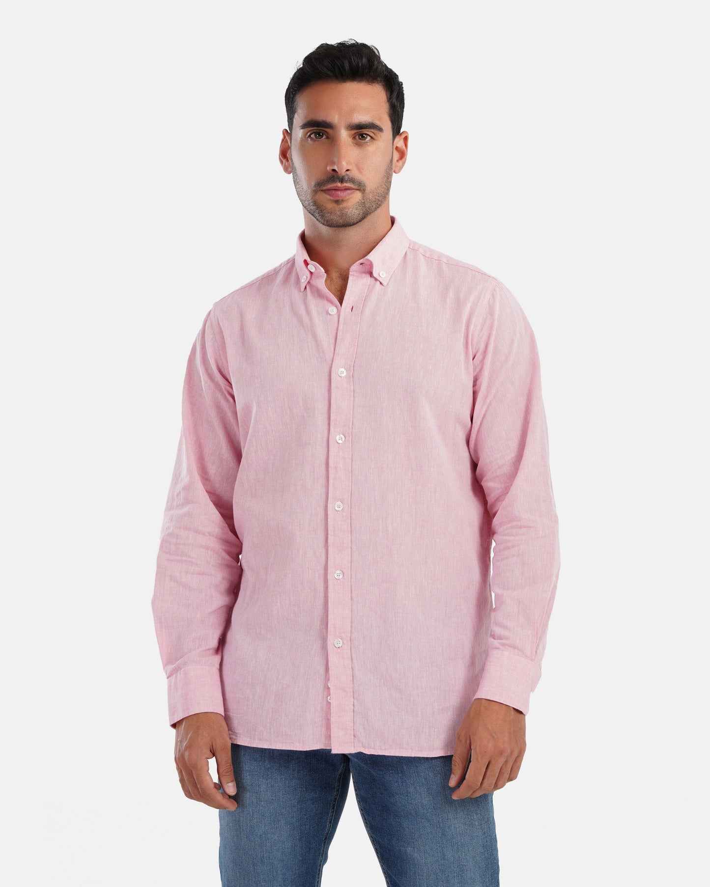 Plain Linen Shirt - Rose
