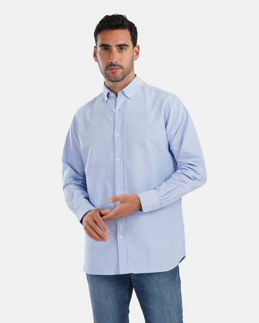 Plain Linen Shirt - Baby Blue