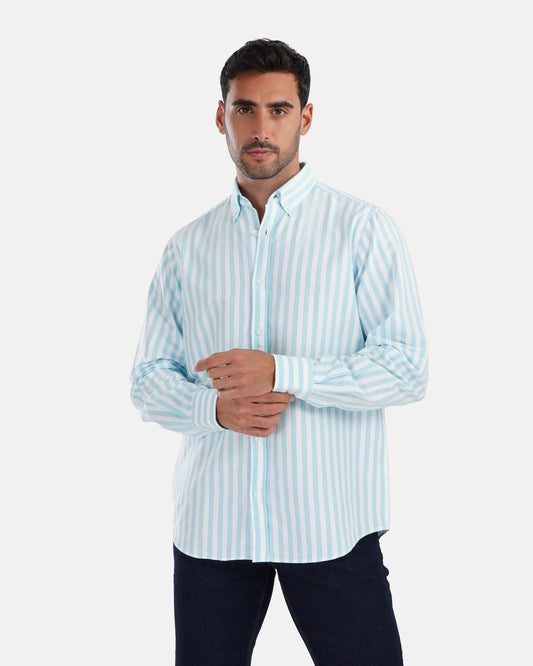 Striped Oxford Shirt -Baby Blue*White