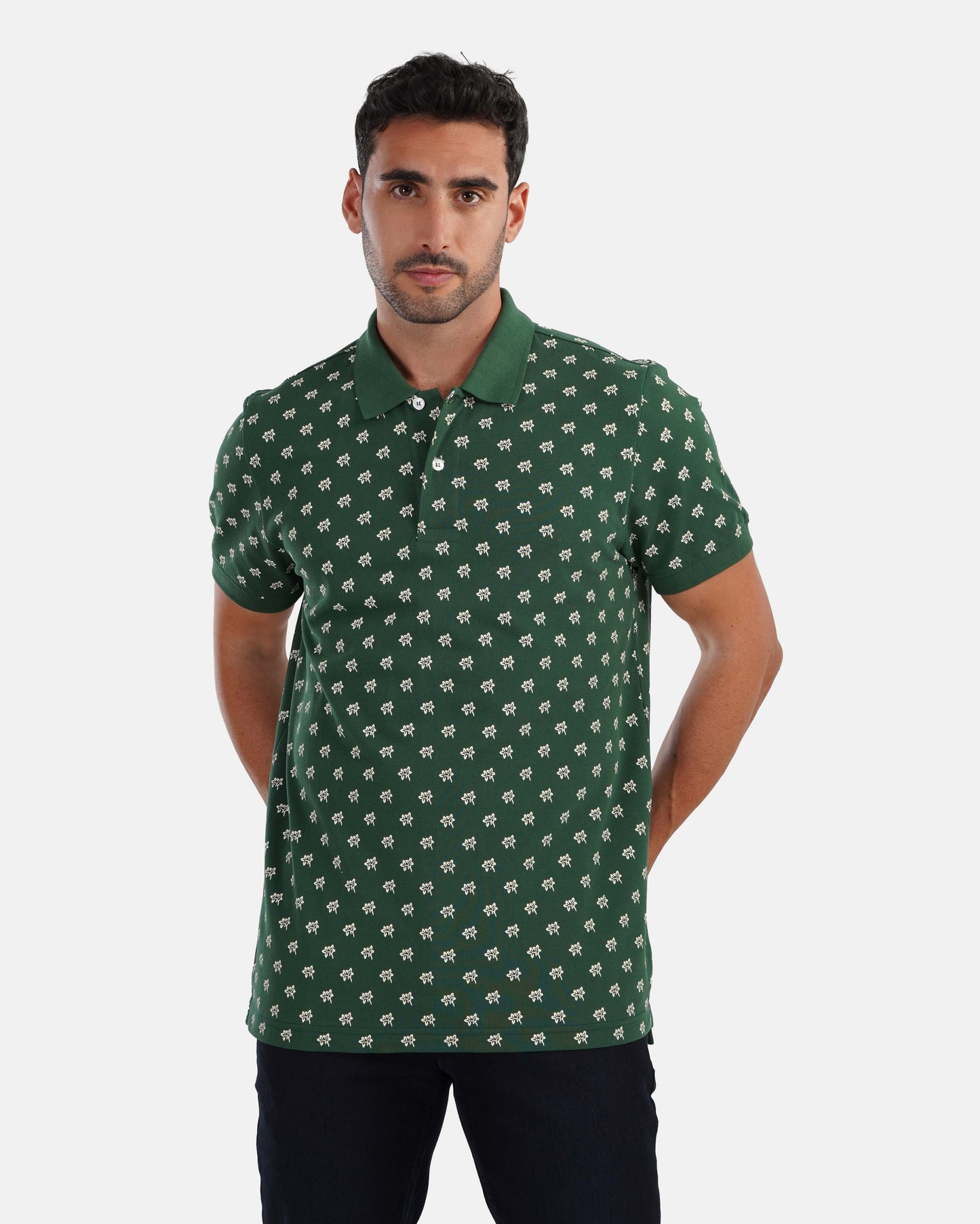 Printed Polo Shirt - Green