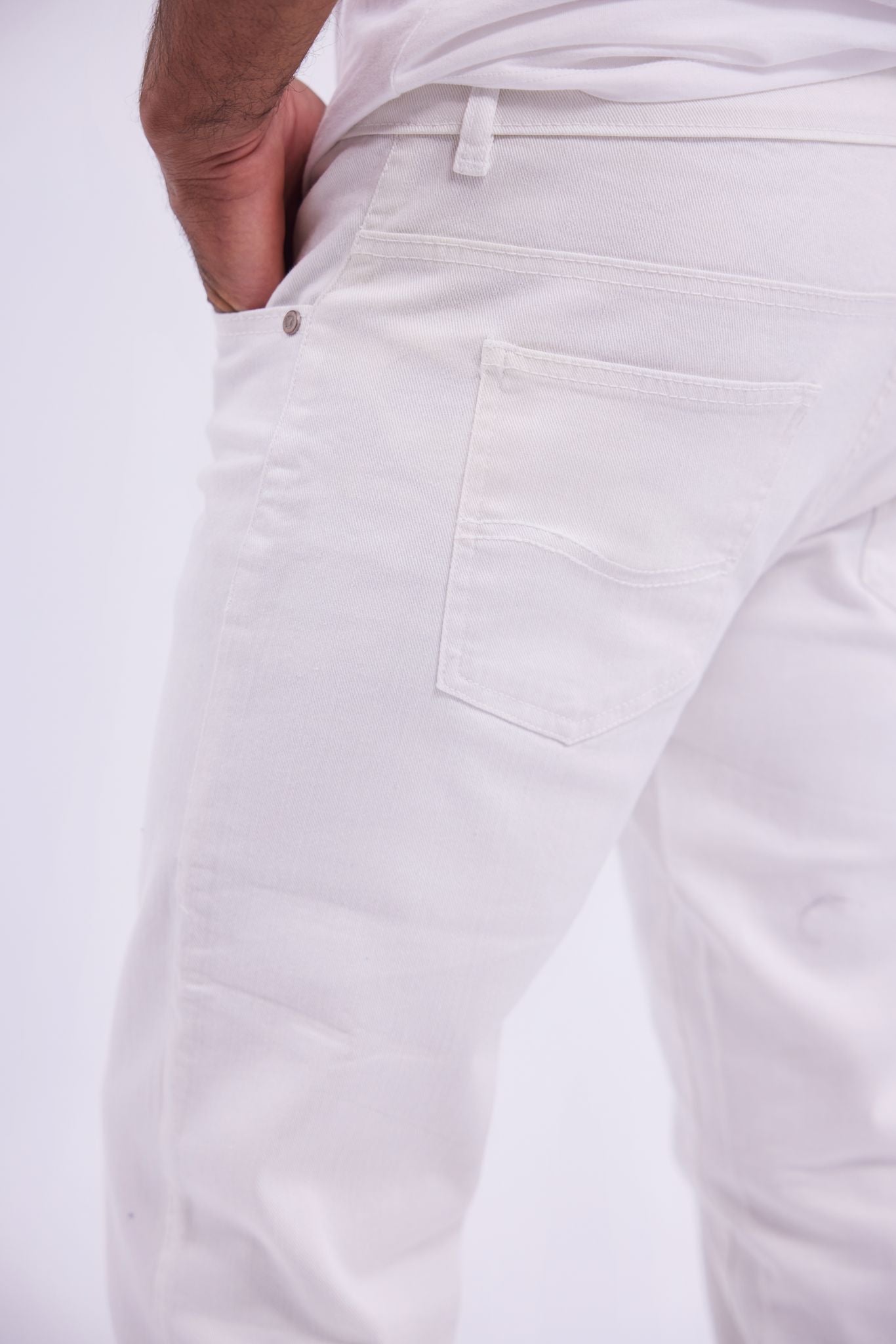 Slim Fit White Jeans
