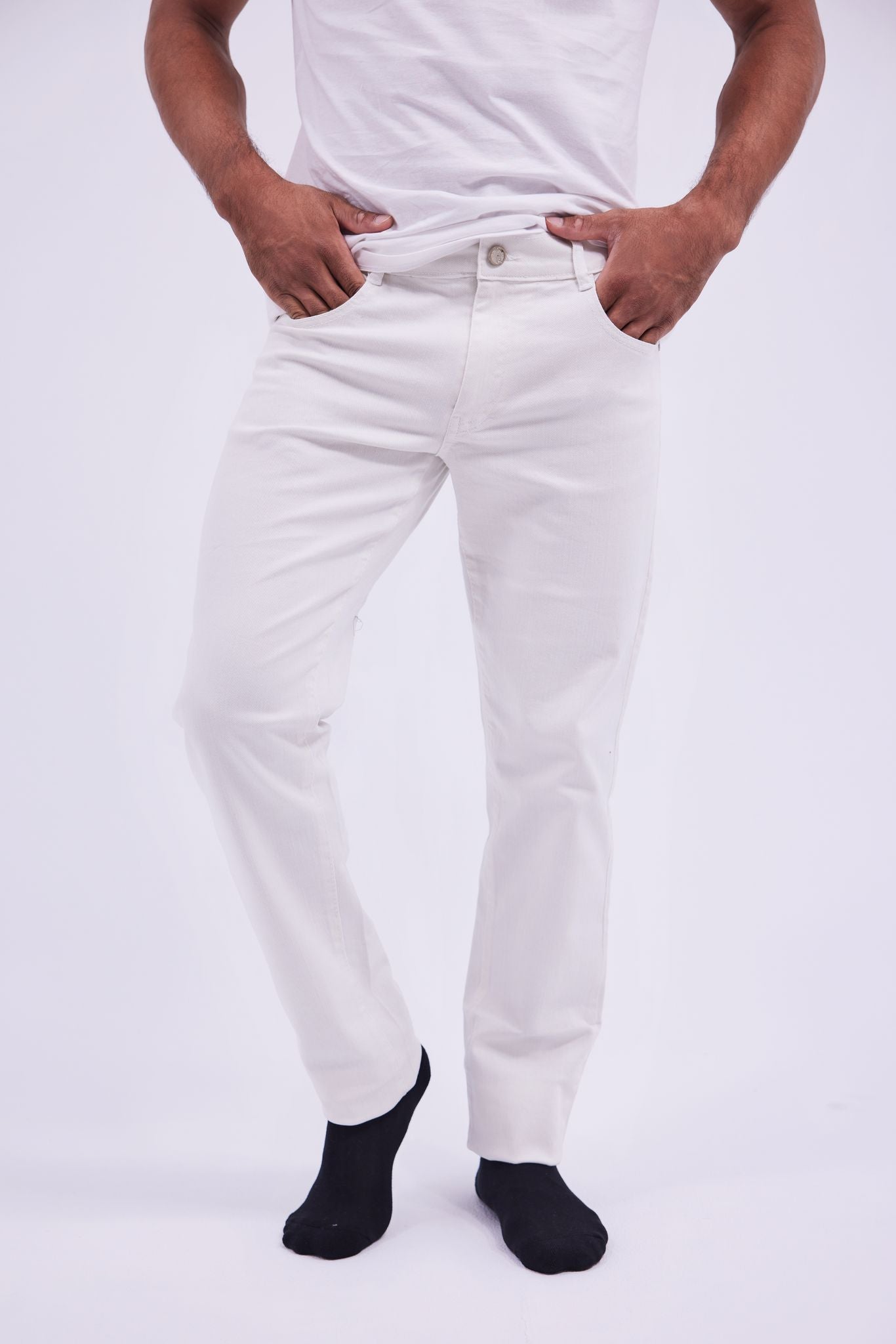 Slim Fit White Jeans